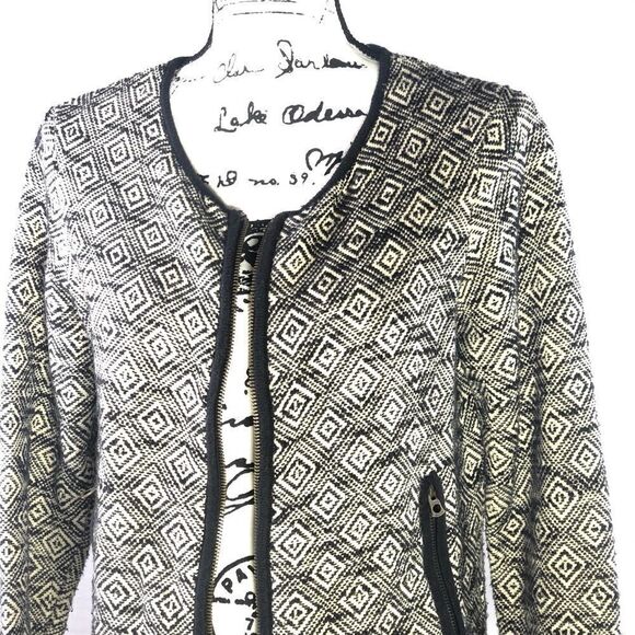 Lucky Brand Diamond-Patterned Zip Up Jacket, S - Picture 7 of 8